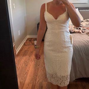 Keepsake White lace MIDI Dress